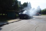 В Калужском селе дотла сгорел автобус