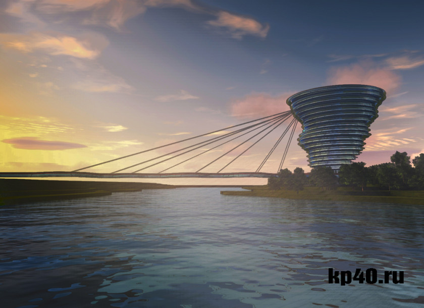 Главный архитектор Калуги предложил построить на берегу Оки музей в форме огромного вихря.
