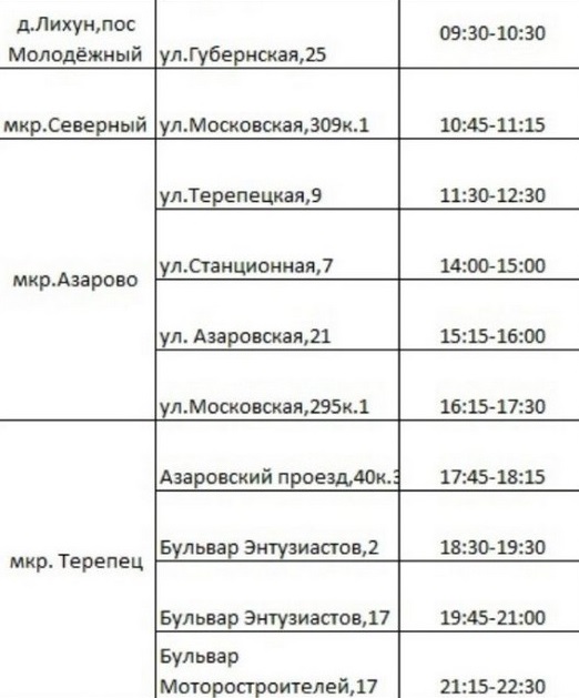 Расписание 10 переславль