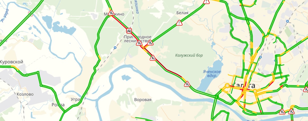 Карта калужского бора