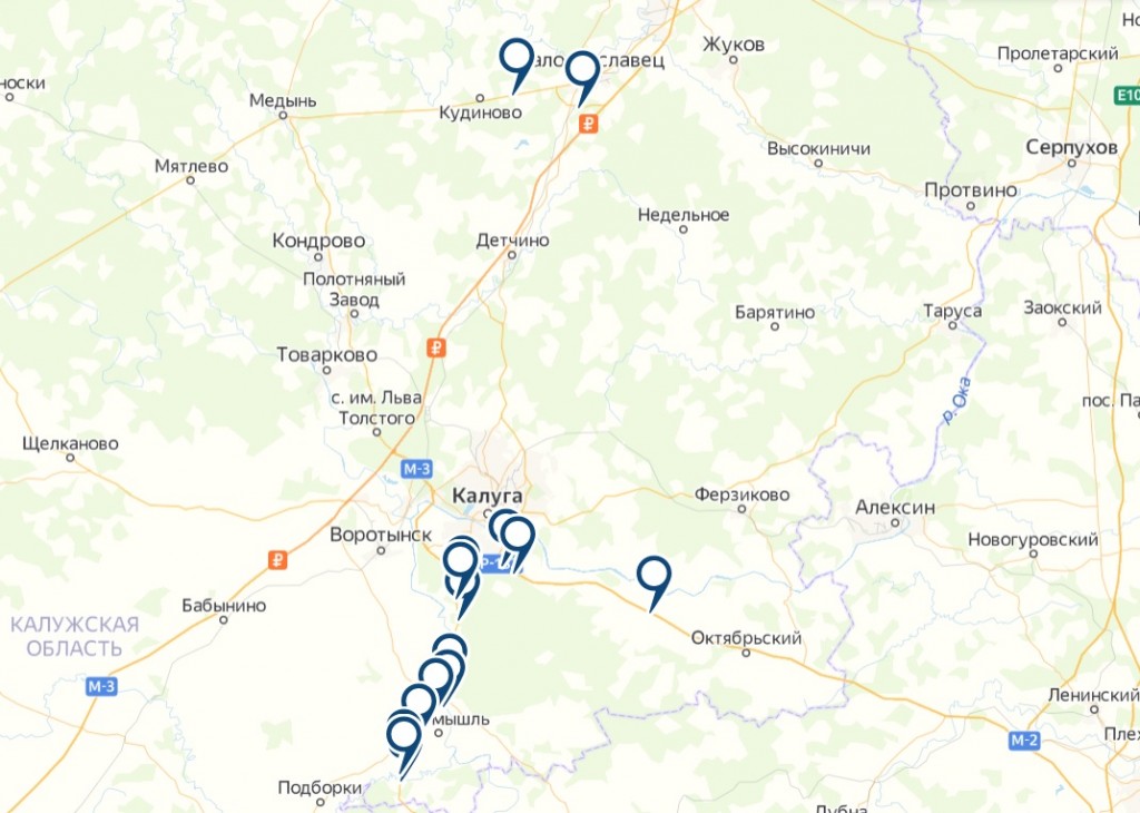 Карта перемышль калуга