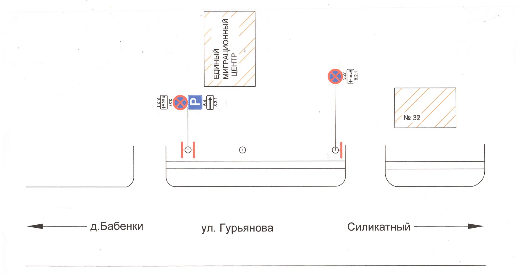 Схема установки знаков дорожного движения