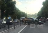 Иномарка снесла забор на улице Гагарина