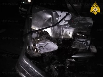 В Калужской области автомобиль врезался в столб