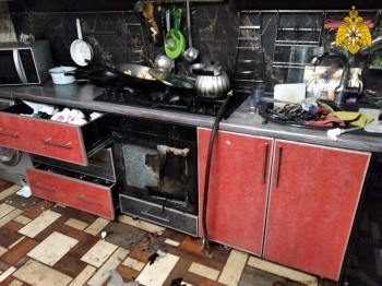 В Мещовском районе при пожаре в жилом доме пострадал человек