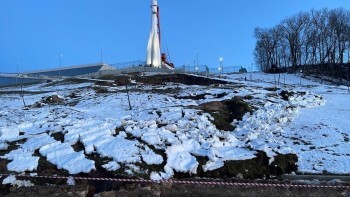 В Калуге частично обвалился склон у музея космонавтики 