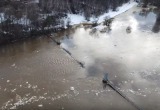 Разлив Угры в районе Товарково сняли на видео с помощью дрона