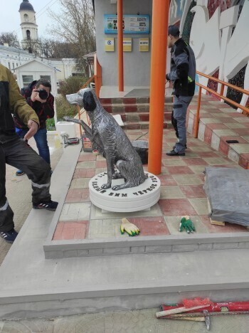 В Калуге состоялось открытие памятника Белому Биму