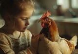 Купили живую курицу на суп, а дочка к ней привязалась