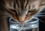 Мама налила себе на ночь чашку воды, но кот оказался проворнее и всё выпил до её пробуждения