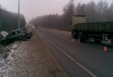 ДТП на Киевской трассе: "Логан" не уступил дорогу грузовику 
