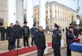 В центре Калуги прошел строевой смотр личного состава УМВД