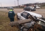 Столб рухнул на «Ладу», есть пострадавший 