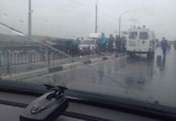 Дамба встала в пробке из-за крупного ДТП