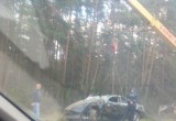 Видео: лихач на BMW вылетел в кювет