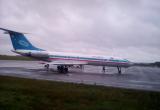 В Калужском аэропорту приземлился легендарный самолет ТУ-134. Фото