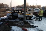 В результате ДТП в Обнинске сгорело такси