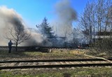 В Калуге произошел пожар возле железнодорожного переезда