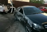 На Труда Skoda протаранила 5 машин и перевернулась на крышу