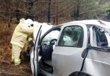 Утром на калужской трассе Chery вылетел в кювет