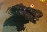 Юный мотоциклист врезался в автобус на ночной дороге