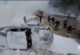 На калужской трассе прошла тренировка спасателей в условиях сложных ДТП