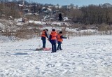 Сотрудники ГИМС, МЧС и водолазы провели спасательную операцию в полынье Оки