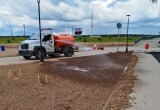 В сквере Волкова посадили газон