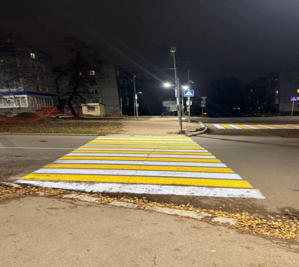 В Калуге новые  В Калуге новые "световые зебры" появились на пути к школам и детсадам