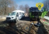 Водитель и 7 пассажиров микроавтобуса пострадали в ДТП с грузовиком